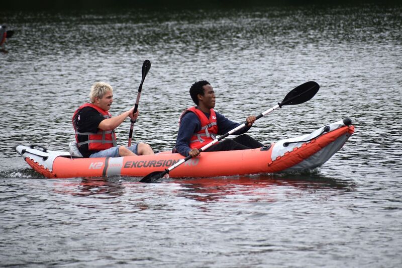 SPPS students kayaking at Hallet's Pond