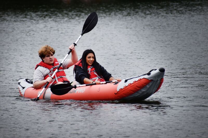 SPPS students kayaking at Hallet's Pond