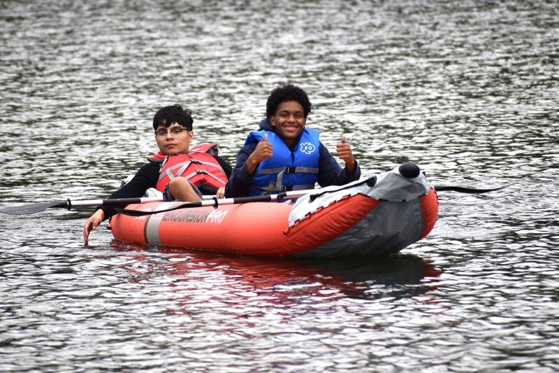 SPPS kayaking activity at Hallet's Pond