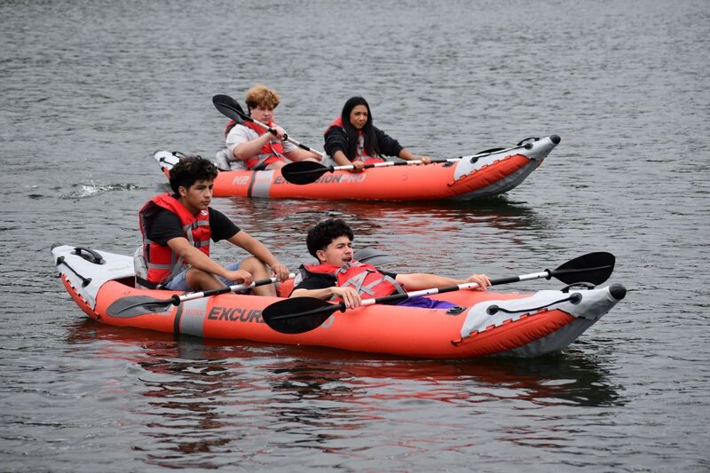 SPPS kayaking activity at Hallet's Pond
