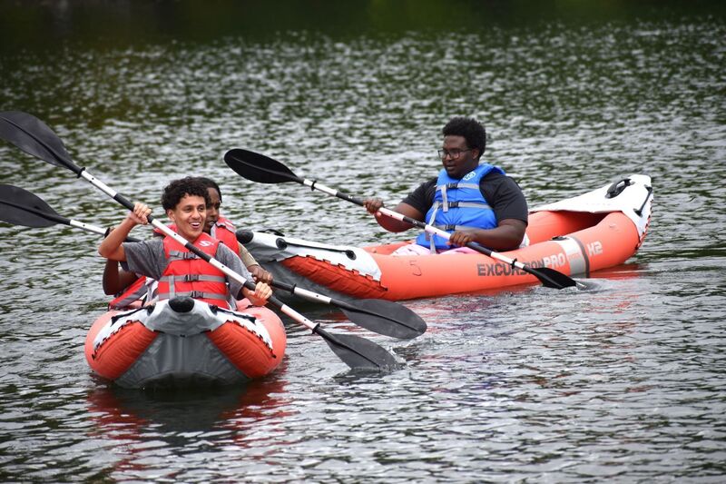 SPPS kayaking activity at Hallet's Pond