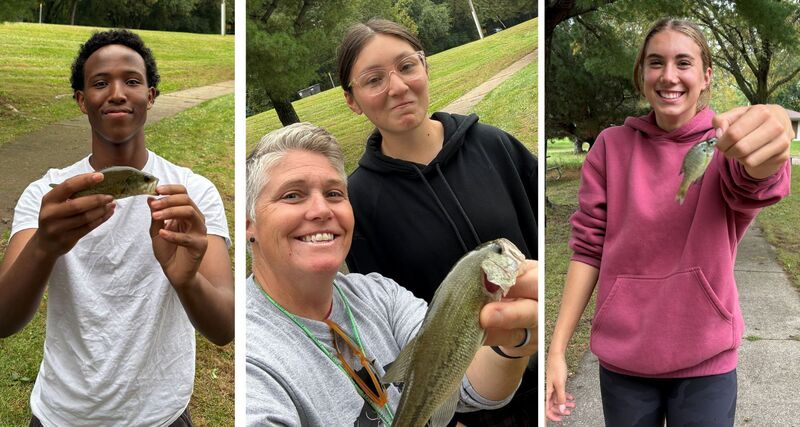 SPHS Outdoor Rec fishing class at Mill Pond Park