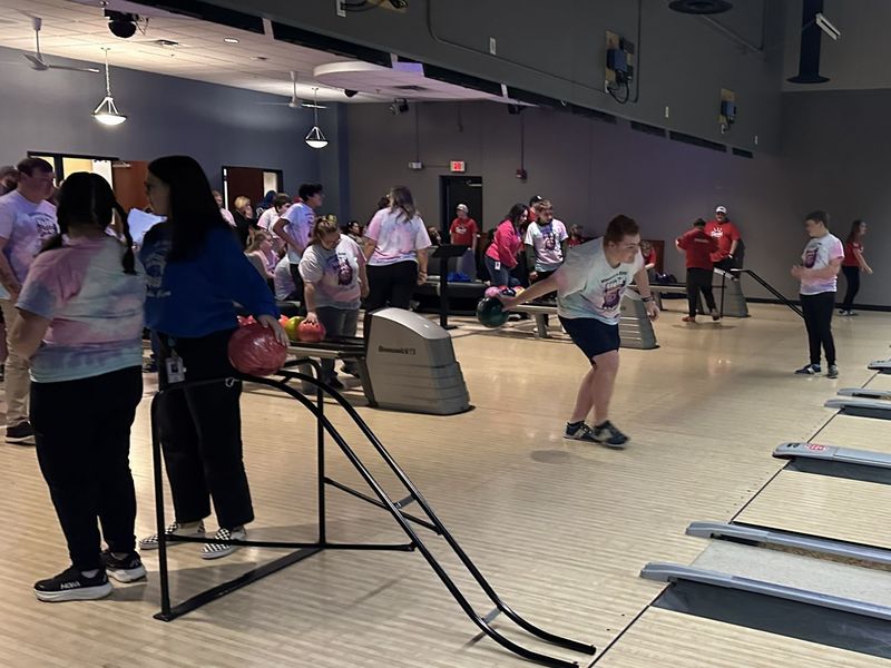 Strike Force adapted bowlers in action at the state qualifier at the Wow Zone.