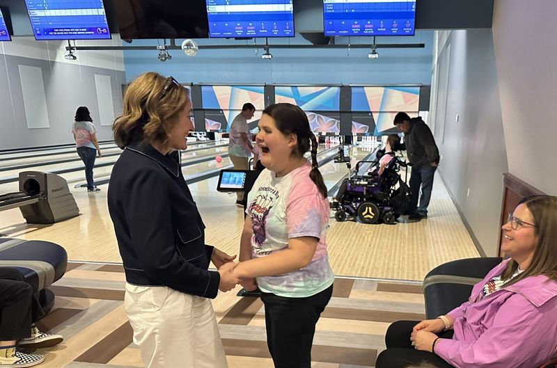 Strike Force adapted bowlers in action at the state qualifier at the Wow Zone.