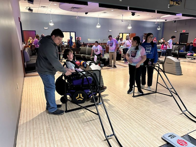 Strike Force adapted bowlers in action at the state qualifier at the Wow Zone.