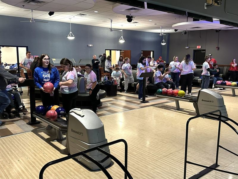 Strike Force adapted bowlers in action at the state qualifier at the Wow Zone.