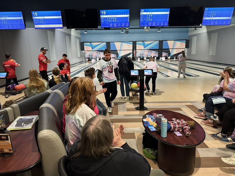 Strike Force adapted bowlers in action at the state qualifier at the Wow Zone.