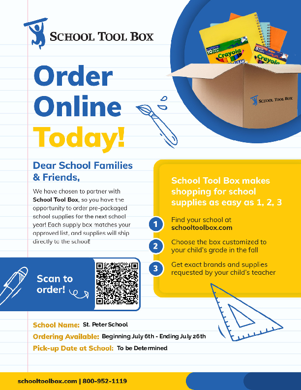 School Tool Box Ordering flyer