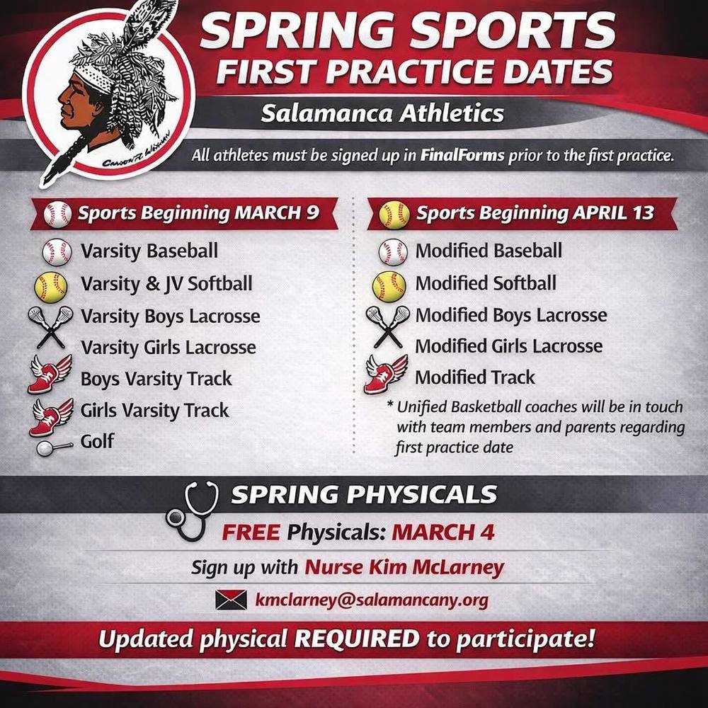 Spring Sports info