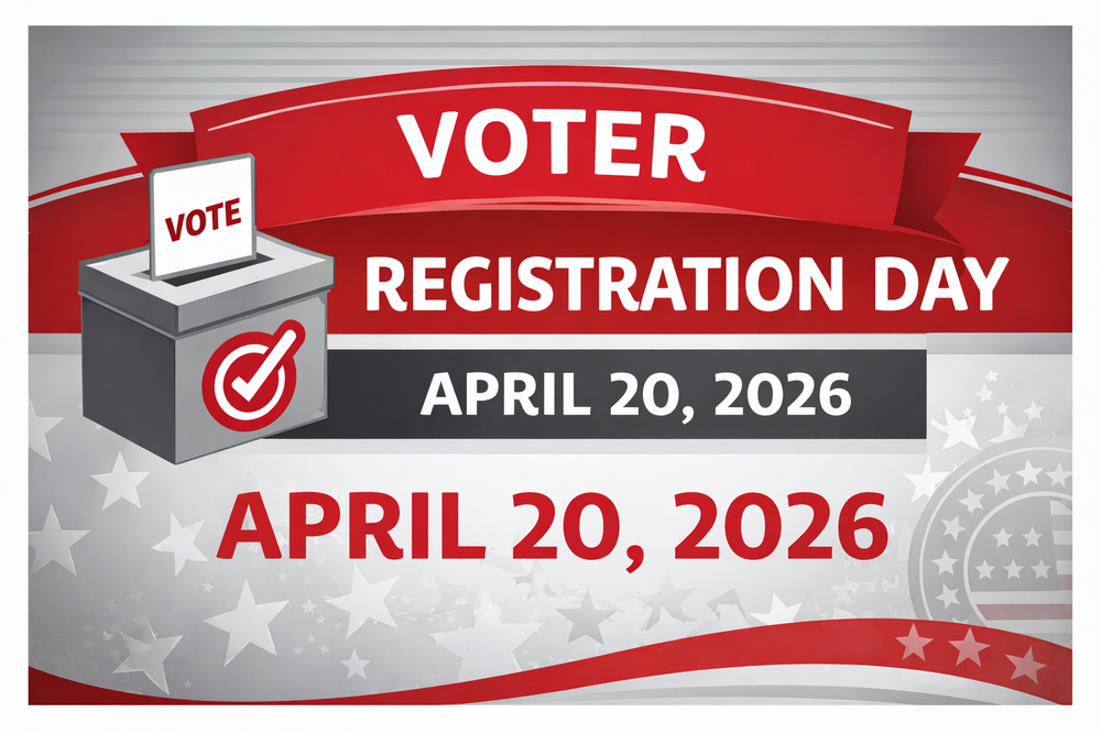Voter Registration Logo with April 20th date