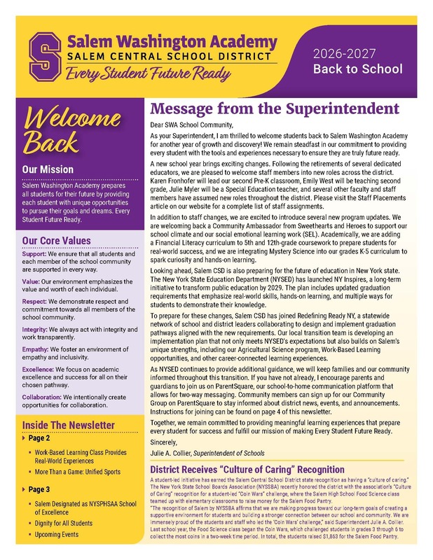 newsletter page 1