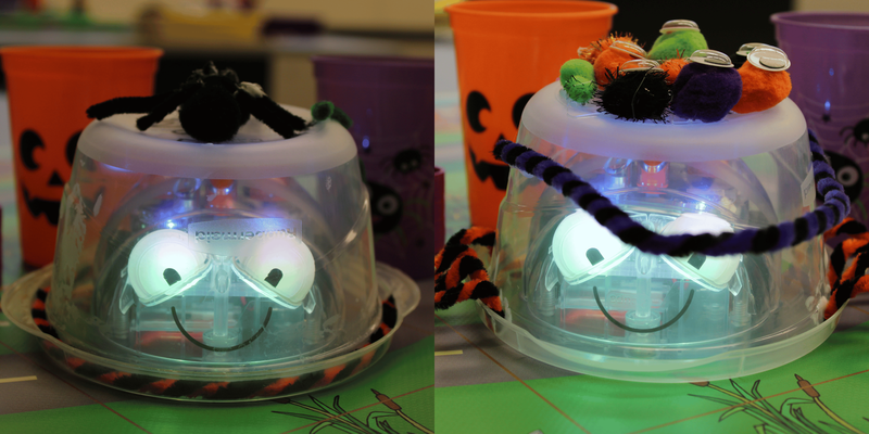 images of blue bots in costume 