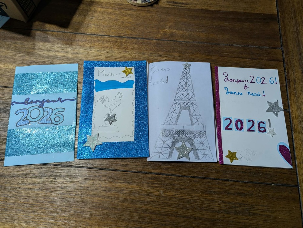 New Year cards from French students
