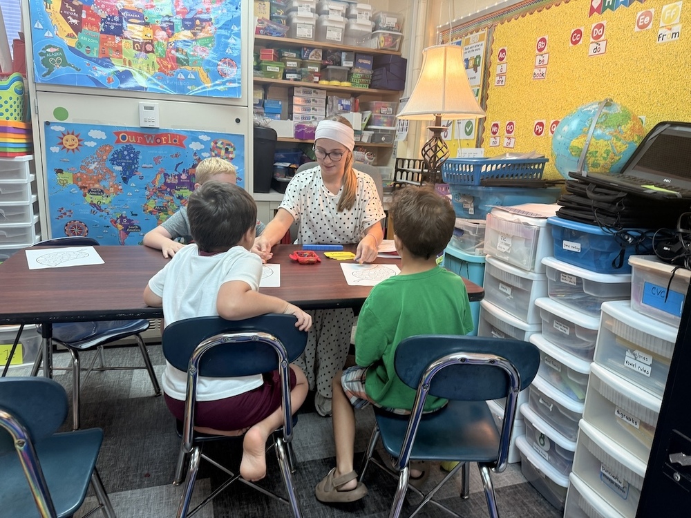 Student working at the elementary school