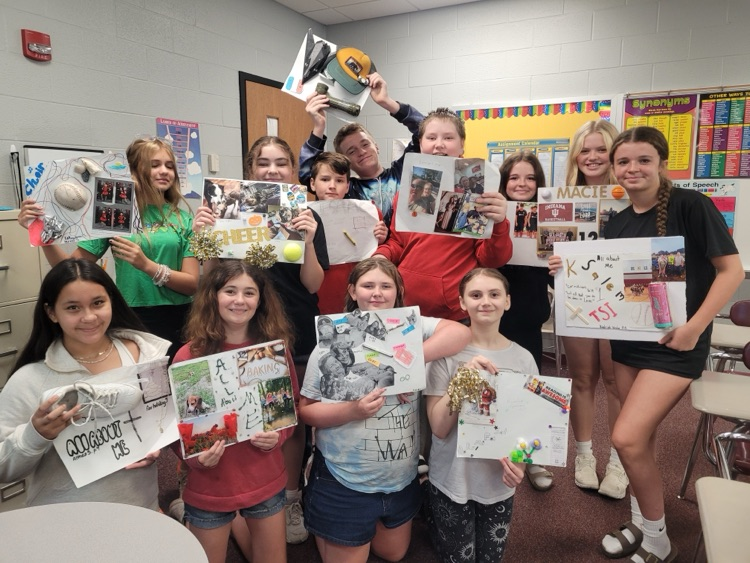 Mrs. Stewart’s classes with their posters.