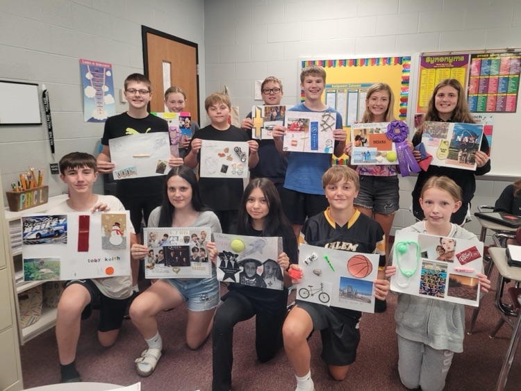 Mrs. Stewart’s classes with their posters.
