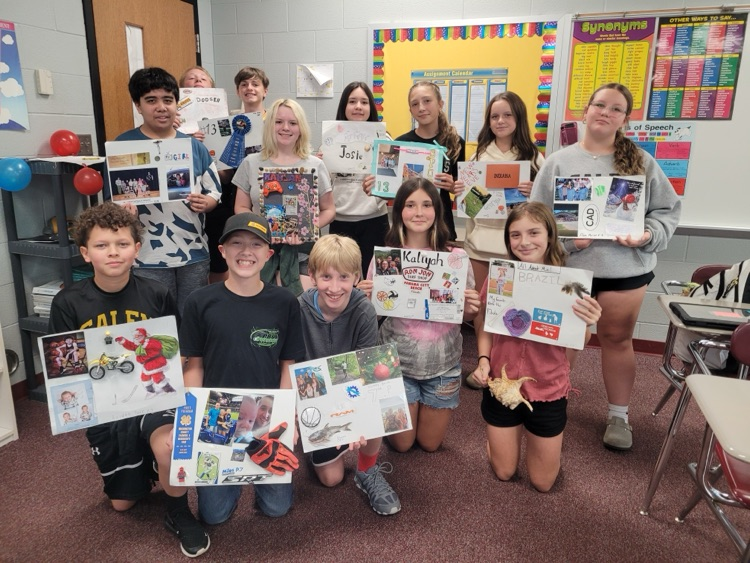 Mrs. Stewart’s classes with their posters.
