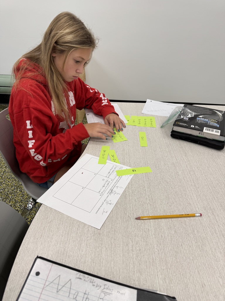 Sixth grade math students working in the steam lab