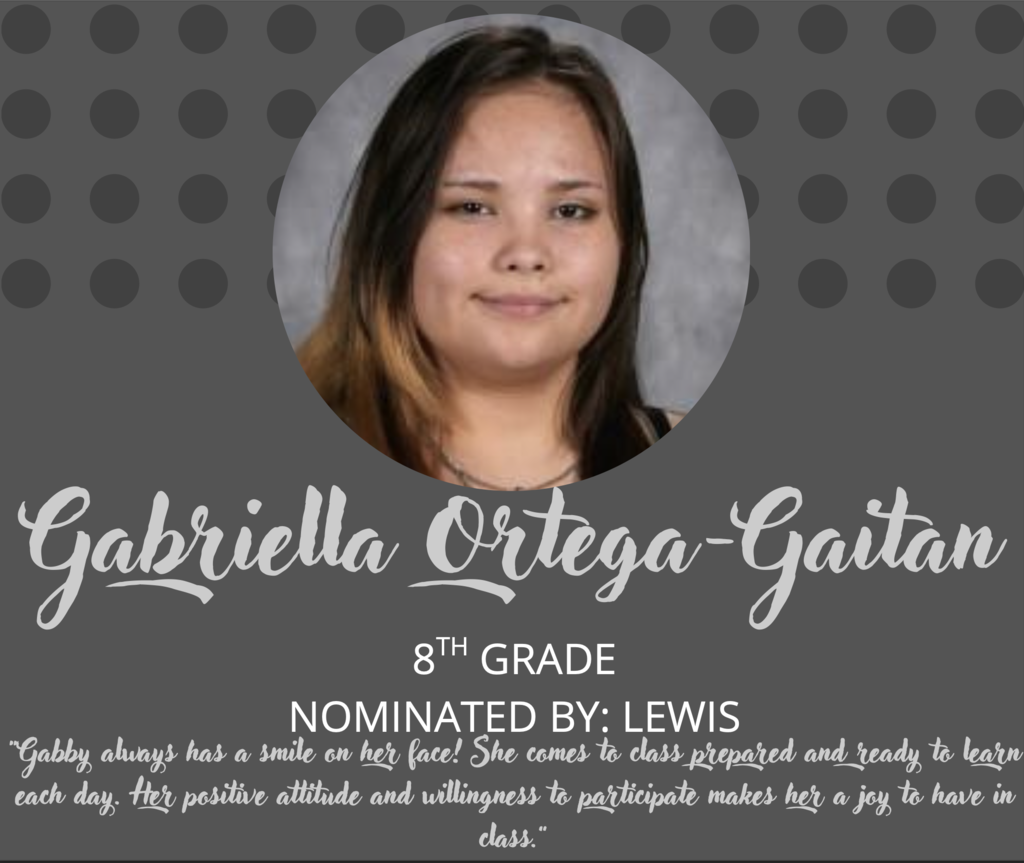 Eighth grade Student of the Month