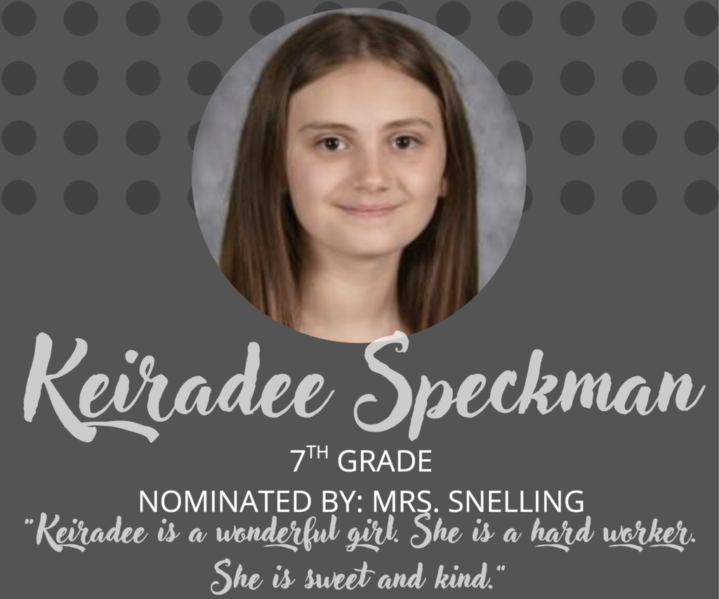 Seventh grade Student of the Month