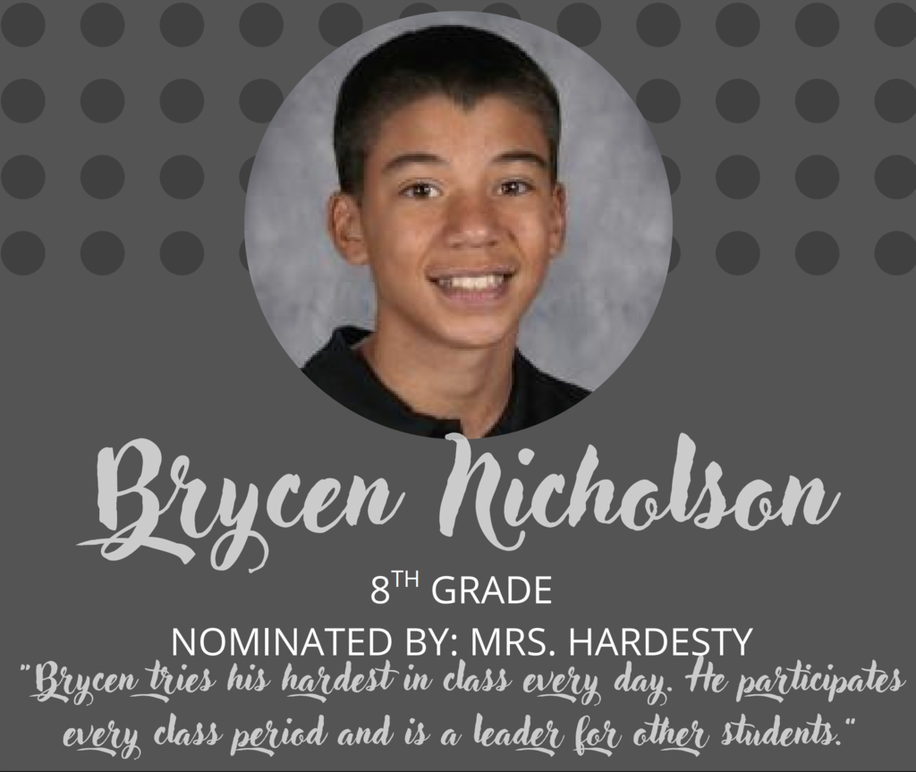 Eighth Grade Student of the Month