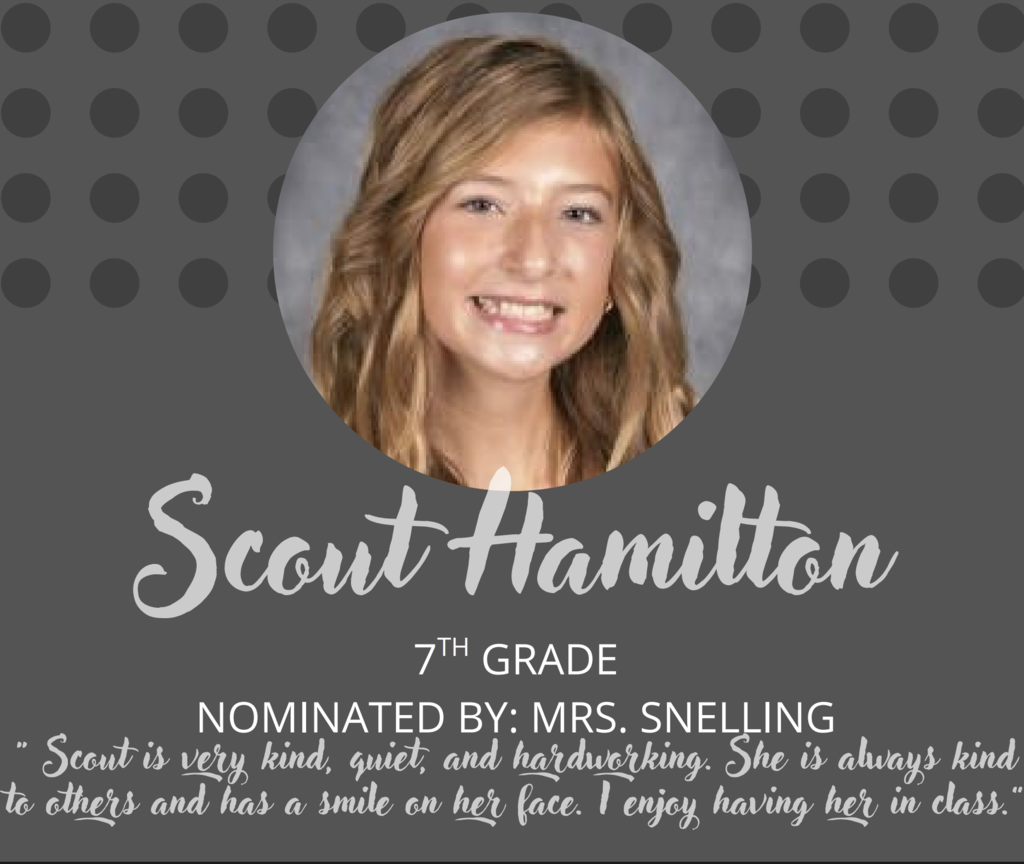 Seventh Grade Student of the Month