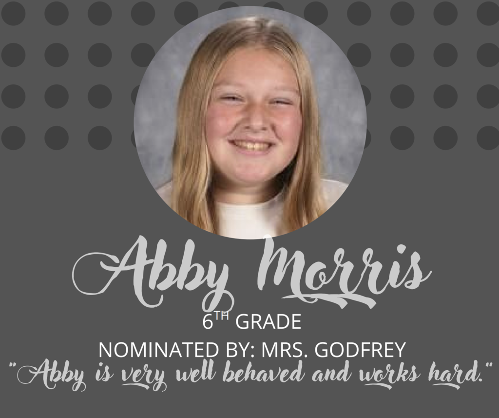 Sixth Grade Student of the Month