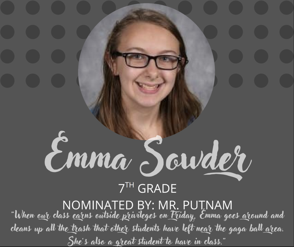 Seventh Grade Student of the Month