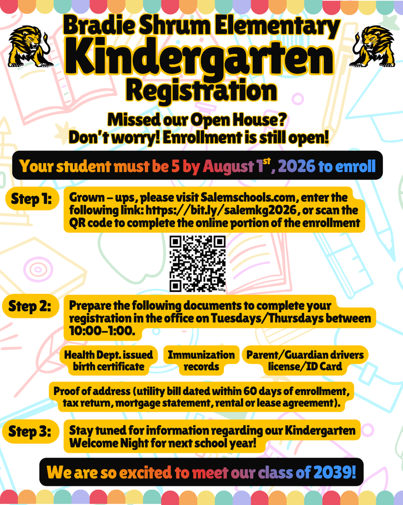 Kindergarten Registration flier 