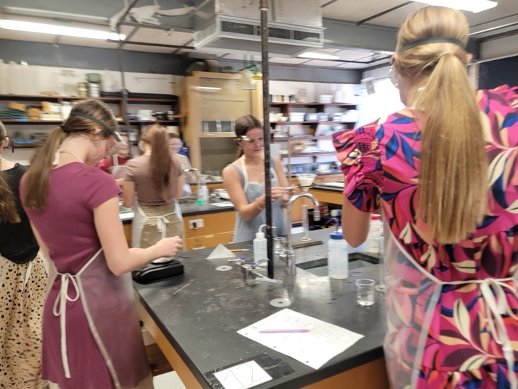 Students in a chemistry lab