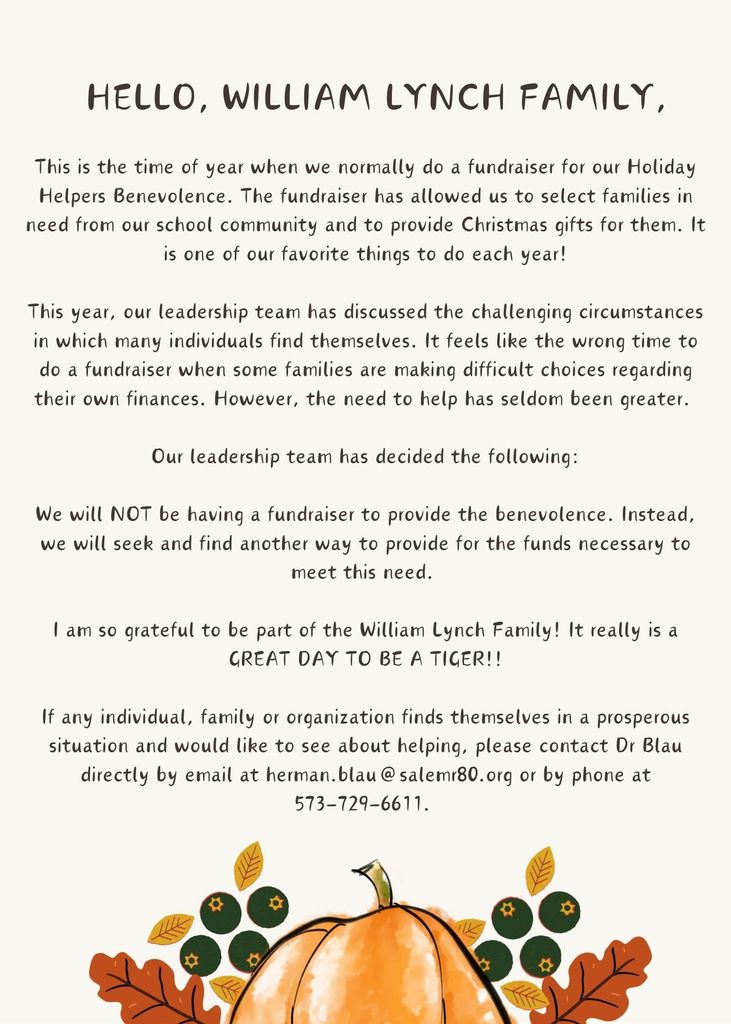 Holidays Helpers Benevolence Information