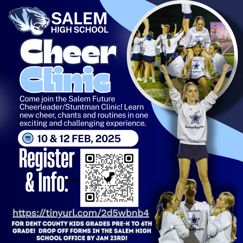 This is a flyer with information about our Cheer Clinic.