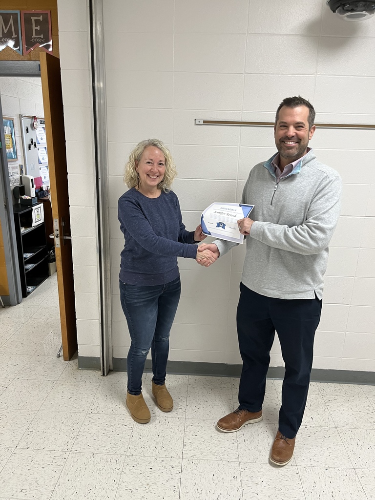  Mrs. Jennifer Rensch as the January 2026 Teacher of the Month and Mrs. Kathy Grover as the January 2026 Staff Member of the Month