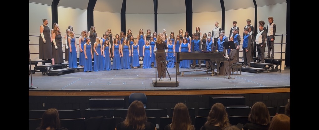 This photo features the SHS Concert Choir, joined by Chamber Choir, directed by Mrs. Russell.