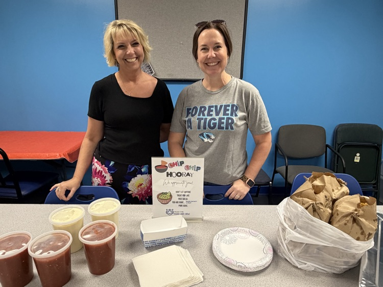 Tiger care crew delivers snacks to Salem Middle School teachers.