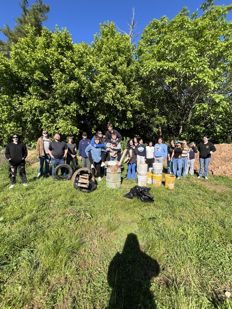 students with trash collected 