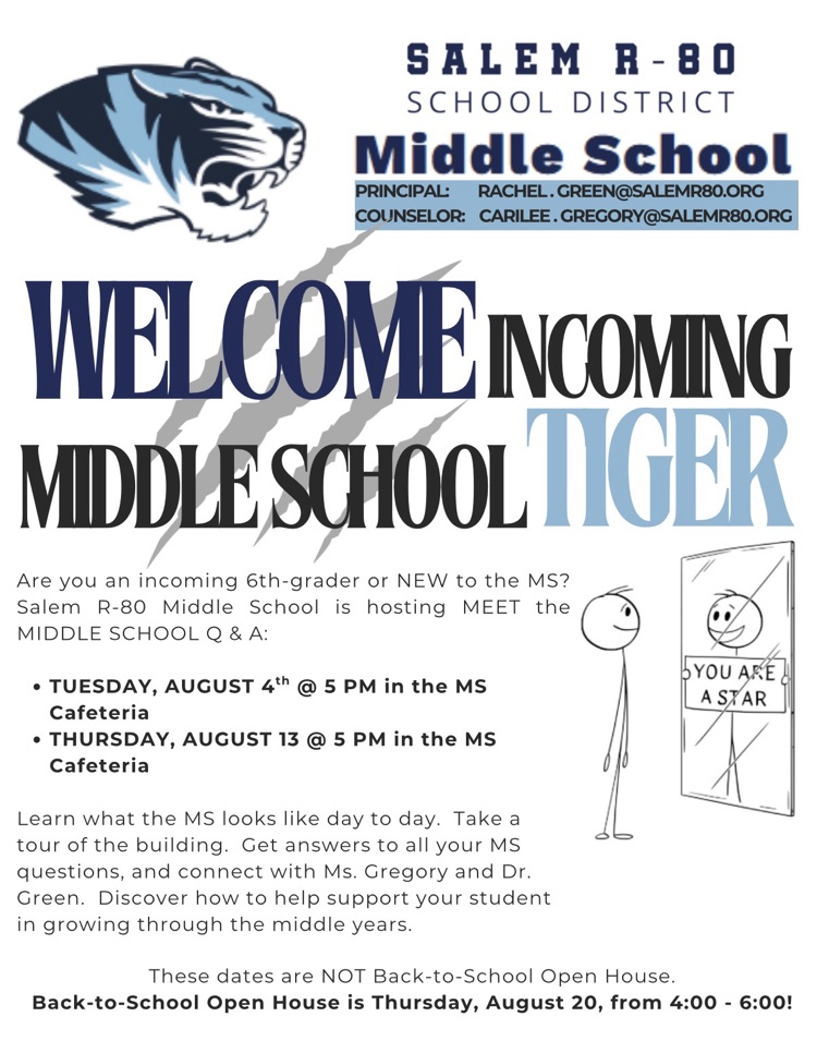 Meet the MS Q&A nights: Aug. 4th and Aug. 13th @ 5PM in the MS Cafeteria