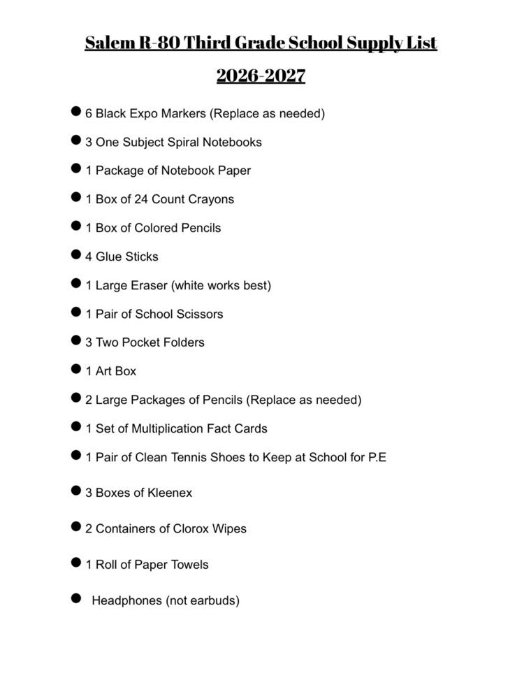 Supply list