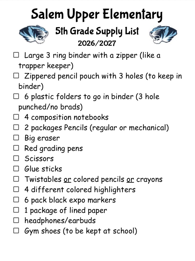 Supply list