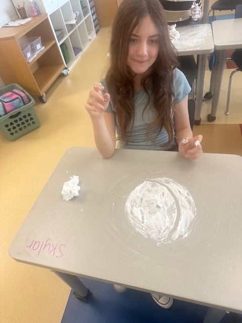 Mrs. Schneider's class shaving cream moon phases