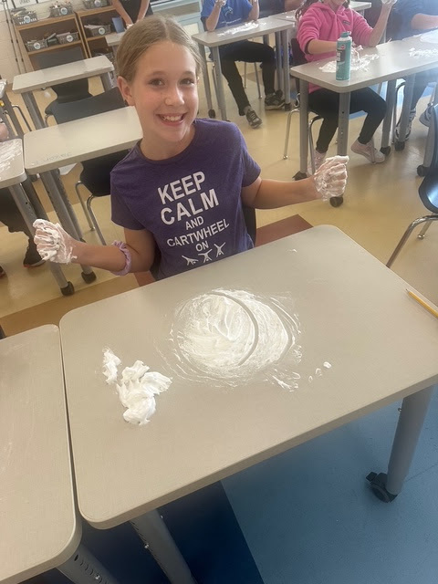 Mrs. Schneider's class shaving cream moon phases