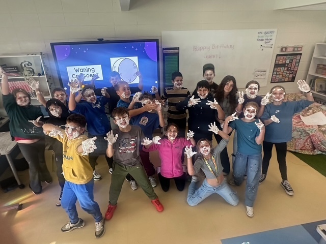 Mrs. Schneider's class shaving cream moon phases