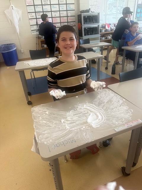 Mrs. Schneider's class shaving cream moon phases