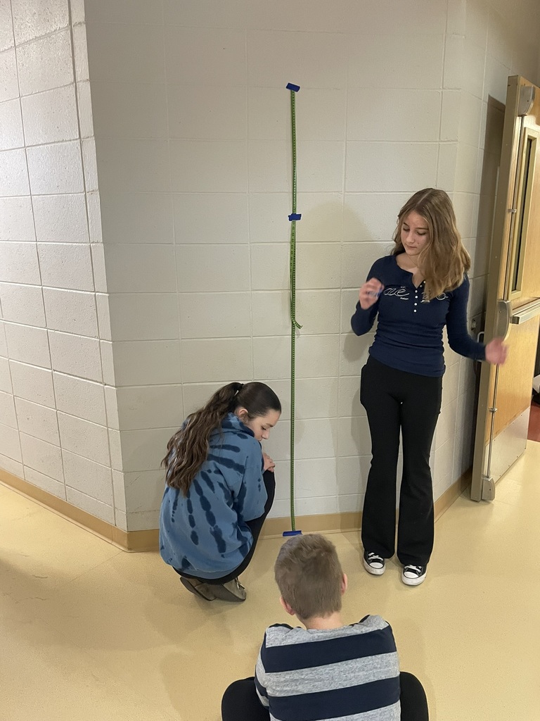 students measuring the bounce of a bouncy ball