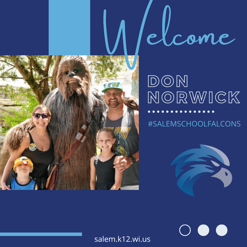 Welcome Don Norwick including a picture of Don with his wife and two kids and Chewbacca