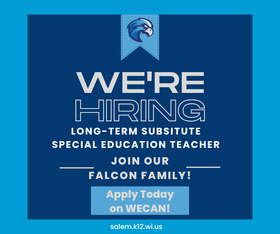 we're hiring long term substitue special education teacher apply today on wecan