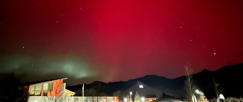 Longfellow Elementary School with Northern Lights