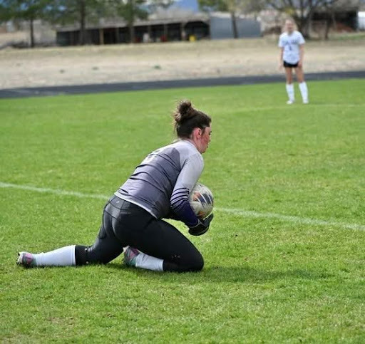 2026 SHS Girls Soccer Goalie Stops Ball