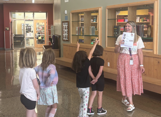 Mrs. Austin leads students through ROAR stations