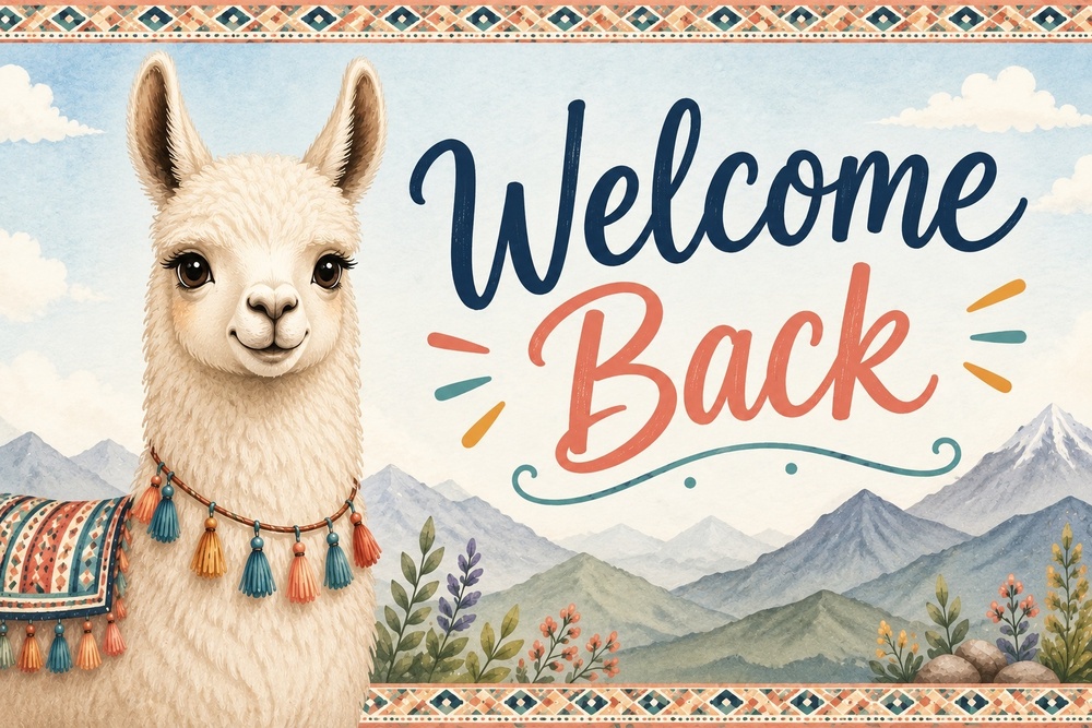 welcome back sign